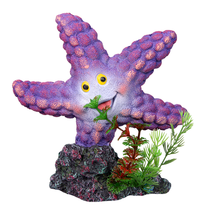 Ornament Starfish W Rock 11.5×5.5×12.5cmh