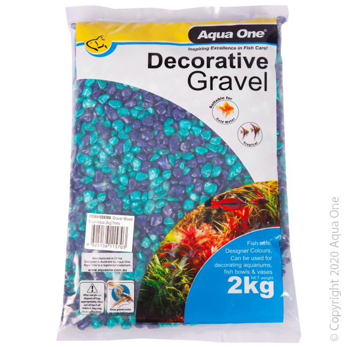 Decorative Gravel 2kg Mixed Aqua Blue 7mm