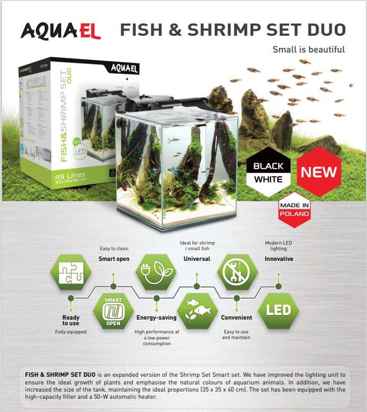 Aquael Fish & Shrimp Set Duo 35 Black Aquarium