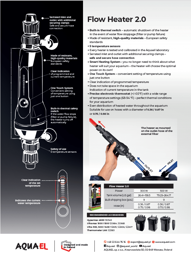 Aquael Flow 300w In-line Heater