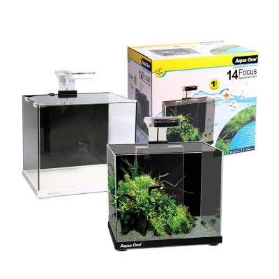 Focus 14 Glass Aquarium 14l 30l X 22d X 27cm H (black)