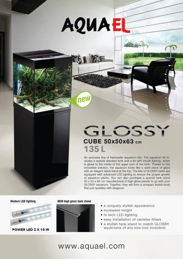 Aquael Glossy Cube Black Aquarium