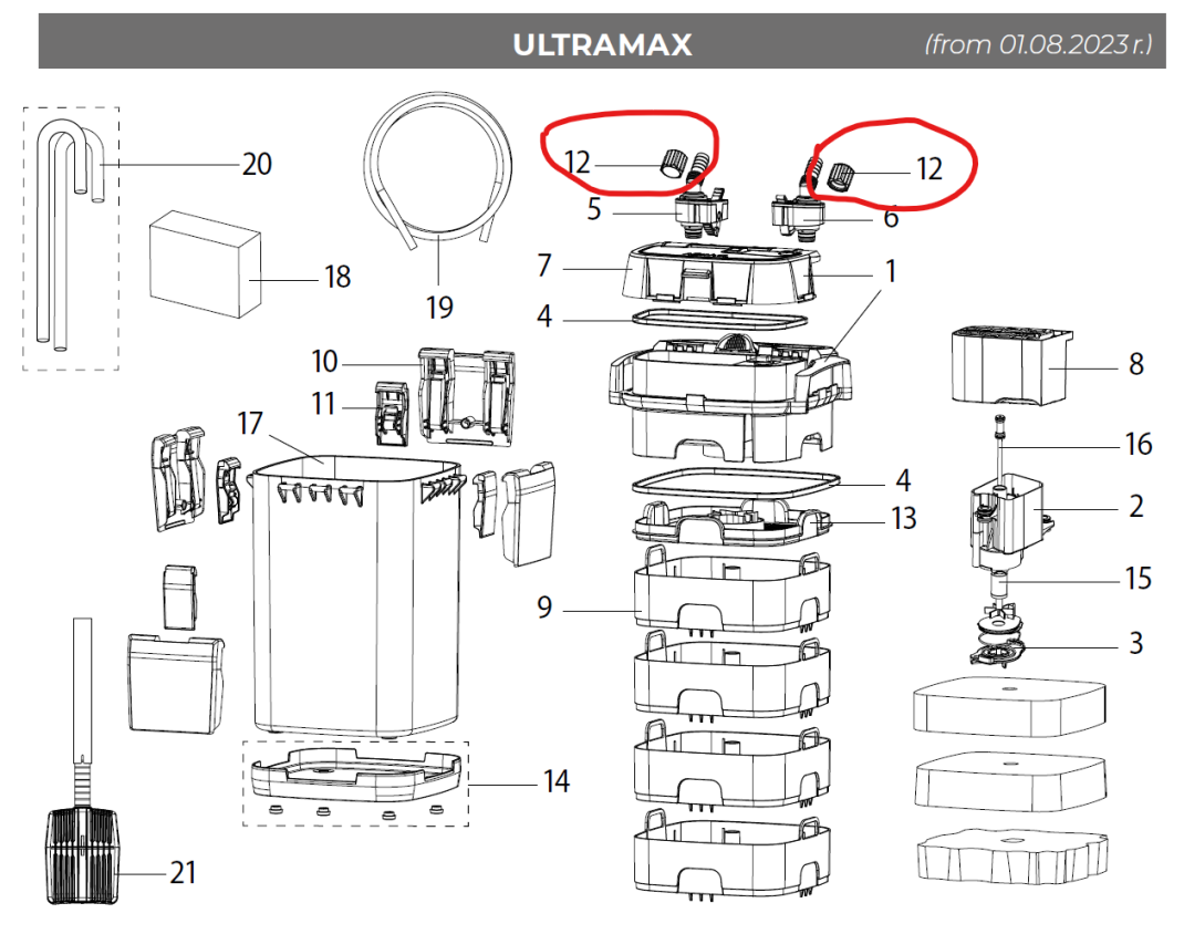 Aquael Ultramax 1000/1500 Clamp Nut