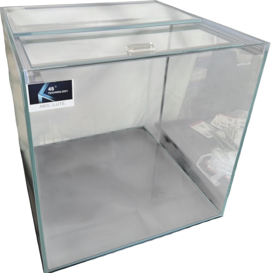 45 DEGREE ultra clear 40x40x40, lid and rubber mat